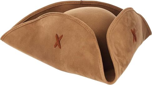 elope Women's Suede Pirate Hat - Faux Suede Tricorn Hat with Decorative Lacing in Saudi Arabia