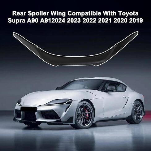 جناح سبويلر خلفي متوافق مع Toyota Supra A90 A912024 2023 2022 2021 2020 2019 جناح صندوق السيارة الخلفي ABS جناح خلفي للشفاه (أسود لامع) in Saudi Arabia