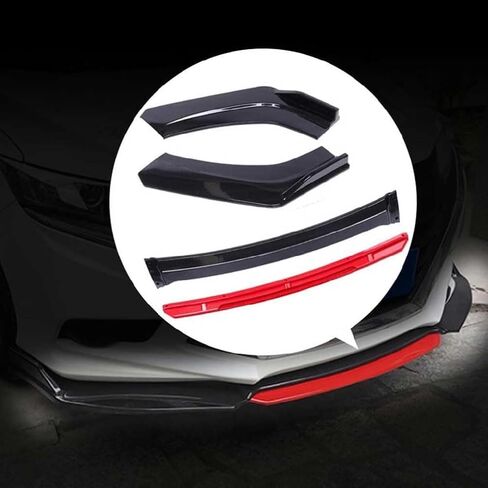 Car Front Spoilers Lip for Ford Edge 2015-2019, ABS Front Bumper Air Dam Chin Lip Spoiler Splitter Anti-Collision Modification Accessories,A-Black in Saudi Arabia