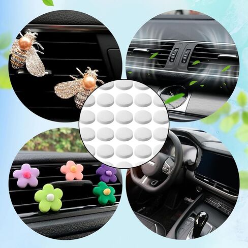 100 PCS Car Air Freshener Refill Felt Pads - 17 mm Unscented Essential Oil Perfume Refill Pads, Air Freshener Replacement Pad, Universal Essential Oil Diffuser Pad for Vent Clips, Home, Car Use in Saudi Arabia