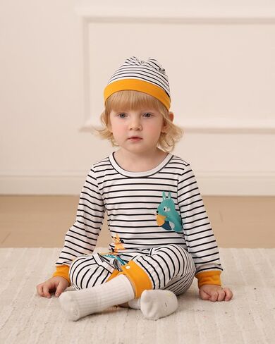 Newborn Baby Boy Clothes Fall Winter Cute Infant Outfits Long Sleeve Romper Hat Bodysuit Jumpsuits in Saudi Arabia