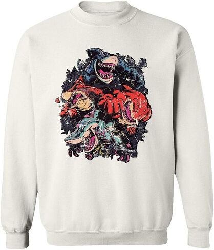 RIVEBELLA New Graphic Shirt Street Shark Novelty Tee Sweater Unisex Crewneck Sweatshirt in Saudi Arabia