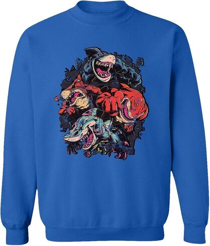 RIVEBELLA New Graphic Shirt Street Shark Novelty Tee Sweater Unisex Crewneck Sweatshirt in Saudi Arabia