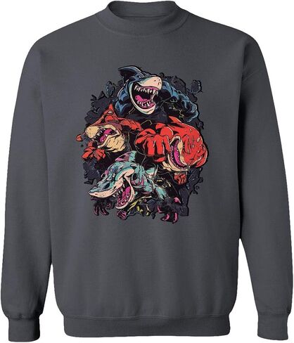 RIVEBELLA New Graphic Shirt Street Shark Novelty Tee Sweater Unisex Crewneck Sweatshirt in Saudi Arabia