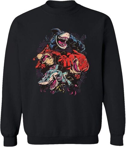 RIVEBELLA New Graphic Shirt Street Shark Novelty Tee Sweater Unisex Crewneck Sweatshirt in Saudi Arabia