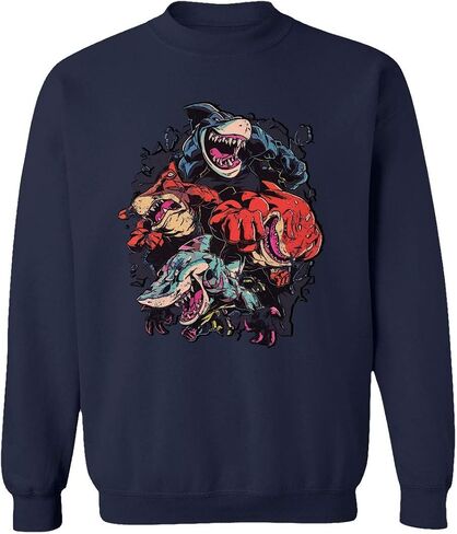 RIVEBELLA New Graphic Shirt Street Shark Novelty Tee Sweater Unisex Crewneck Sweatshirt in Saudi Arabia