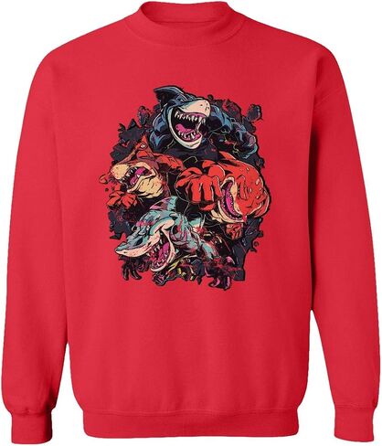 RIVEBELLA New Graphic Shirt Street Shark Novelty Tee Sweater Unisex Crewneck Sweatshirt in Saudi Arabia