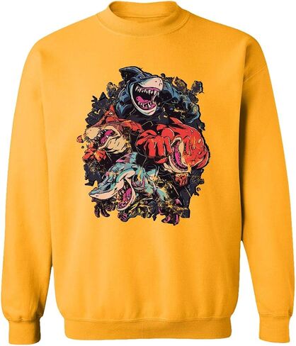 RIVEBELLA New Graphic Shirt Street Shark Novelty Tee Sweater Unisex Crewneck Sweatshirt in Saudi Arabia