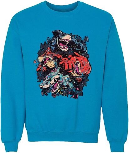 RIVEBELLA New Graphic Shirt Street Shark Novelty Tee Sweater Unisex Crewneck Sweatshirt in Saudi Arabia