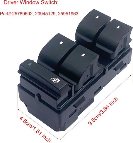 Window Switch Set - Driver Side Power Window, Door Lock, Mirror - Black, Push Button, Manual, Compatible with Chevy Silverado & GMC Sierra 1500, 2500HD, 3500HD in Saudi Arabia