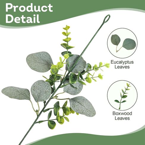 2 Pack Artificial Eucalyptus Garland with Flowers,Faux Greenery Garland Decor 5.9FT Fake Vines Hanging Spring Garlands for Bedroom Wedding Backdrop Arch Wall Centerpiece Table Outdoor Decor in Kuwait