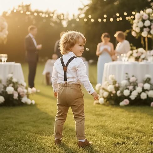 Volunboy Boys Formal Wedding Guest Ring Bearer Dress Clothes | toddler graduation dress outfit, birthday cake smash bowtie suspenders pants set, gentleman photoshoot event suit in Saudi Arabia