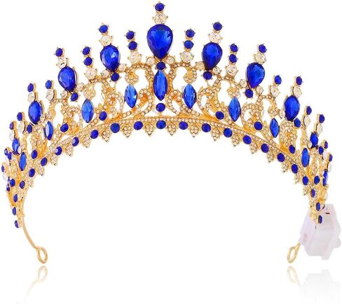 Yean Light Up حجر الراين تاج ذهبي باروكي تيارا زي إكسسوارات شعر الزفاف للنساء (ذهبي، مقاس واحد) in Kuwait