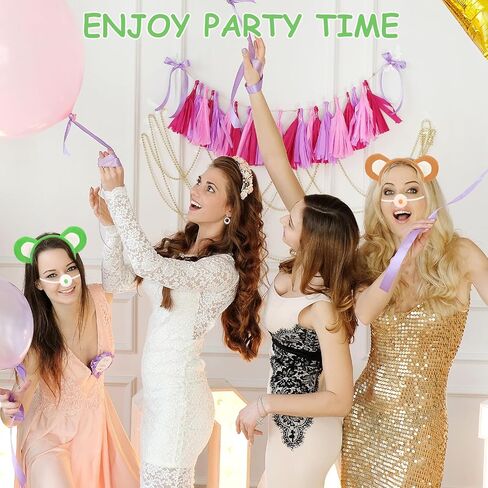 Bear Ears Headband Accessories Set Animal Ears Headbands Halloween Cosplay Costume Prop Nose Tail Christmas Dress up in Kuwait