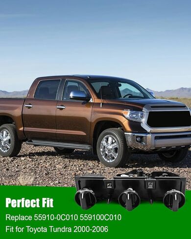 55910-0C010 مجموعة مفاتيح التحكم في المناخ لسخان التيار المتردد متوافقة مع Toyota Tundra 3.4L 4.0L V6/ 4.7L V8 2000-2006، مفتاح التحكم اليدوي بمقبض السخان استبدال 559100C010 55905-0C010 559050C010 in Saudi Arabia