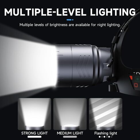 Coon Hunting Lights,High Power LED Headlamp Spotlight,Waterproof Super Bright Rechargeable Headlight with Motion Sensor in Kuwait