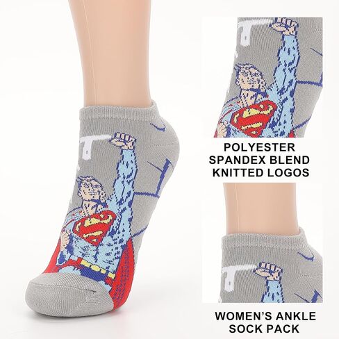 Bioworld Superman Characters Womens Ankle Socks 5 Pack in Saudi Arabia