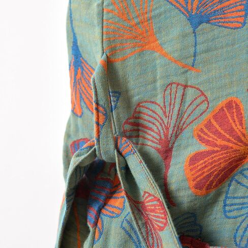 100% Cotton Gauze Ginkgo Leaf Kimono Robe, Long Knit Loose Bathrobe Nightgown Ladies Loungewear Sleepwear for Women in Saudi Arabia