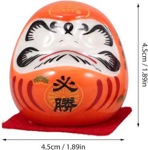 LOGOFUN 5PCS Small Daruma Figurine Japanese Daruma Doll Set Ceramic Good Luck Daruma Statue for Indoor Home Car Desktop Decor - No Eyes 4.5CM in Saudi Arabia