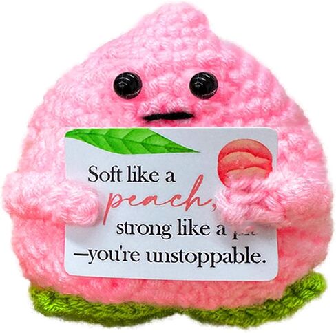Emotional Support Crochet Peach,Lovely Gift for Friends,Mom,Dad,Grandpa,Grandma,Colleagues,Classmates,Graduation Gift,Emotional Support Crochet,Home Office Decoration in Saudi Arabia