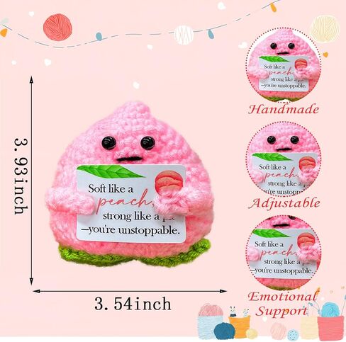 Emotional Support Crochet Peach,Lovely Gift for Friends,Mom,Dad,Grandpa,Grandma,Colleagues,Classmates,Graduation Gift,Emotional Support Crochet,Home Office Decoration in Saudi Arabia