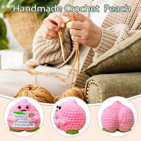 Emotional Support Crochet Peach,Lovely Gift for Friends,Mom,Dad,Grandpa,Grandma,Colleagues,Classmates,Graduation Gift,Emotional Support Crochet,Home Office Decoration in Saudi Arabia