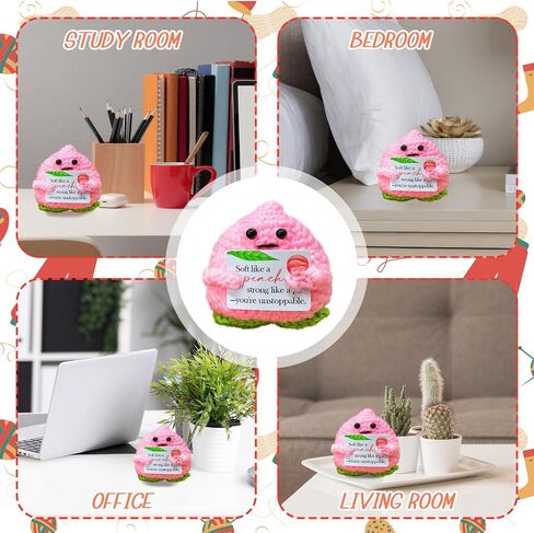 Emotional Support Crochet Peach,Lovely Gift for Friends,Mom,Dad,Grandpa,Grandma,Colleagues,Classmates,Graduation Gift,Emotional Support Crochet,Home Office Decoration in Saudi Arabia