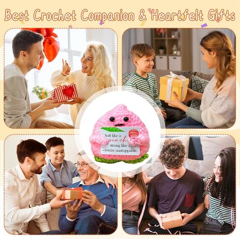 Emotional Support Crochet Peach,Lovely Gift for Friends,Mom,Dad,Grandpa,Grandma,Colleagues,Classmates,Graduation Gift,Emotional Support Crochet,Home Office Decoration in Saudi Arabia