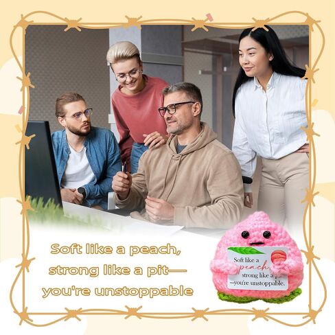Emotional Support Crochet Peach,Lovely Gift for Friends,Mom,Dad,Grandpa,Grandma,Colleagues,Classmates,Graduation Gift,Emotional Support Crochet,Home Office Decoration in Saudi Arabia