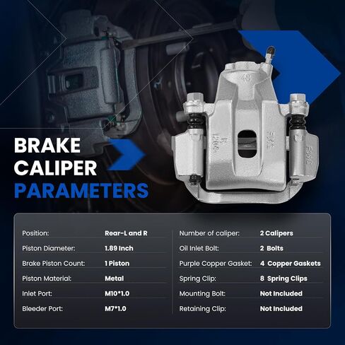 Rear Brake Caliper Assembly Replaces for 19B3276 19B3277, Compatible with Toyota Sequoia 2008-2015, Compatible with Toyota Tundra 2007-2015 in Saudi Arabia