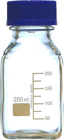Karter Scientific 250ml Square Media Storage Bottle with Screw Cap, 254O2 (Pack of 2) in Saudi Arabia