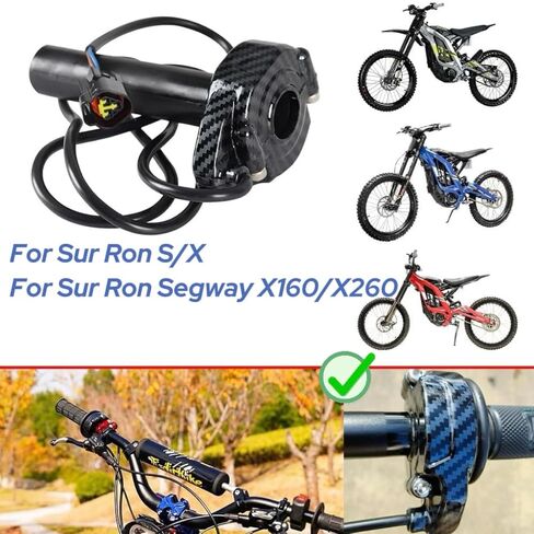 Electric Dirt Bike Motorcycle Throttle Kit for Surron, Imitation Carbon Fiber Twist Handle Throttle Cable,for Sur-Ron/Light Bee/Sur Ron S/Surron X / X160 / X260 in Saudi Arabia