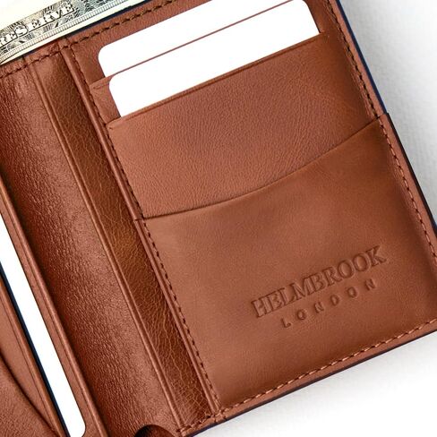محفظة للرجال، جلد نحيف ومحبب بالكامل بتقنية RFID، تصميم ثنائي الطي مصنوع يدويًا، 6 فتحات للبطاقات، في صندوق هدايا مع حقيبة، لعيد الميلاد وأعياد الميلاد، أزرق داكن بالإضافة إلى الألوان in Kuwait