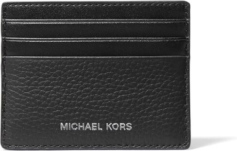 Michael Kors Hudson Tall Card Case, Black Pebbled Leather in Saudi Arabia