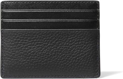 Michael Kors Hudson Tall Card Case, Black Pebbled Leather in Saudi Arabia