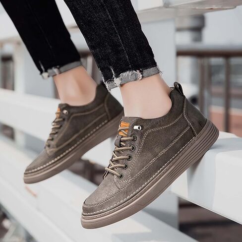 CERYTHRINA Elevator Shoes for Men - Height Increasing Sneakers, 2.5 Inches Taller, Leather Casual Shoes with Height Increase Insoles in Saudi Arabia