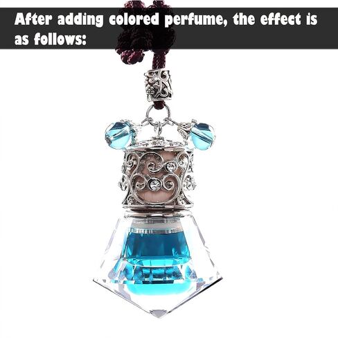 Car Air Freshener Diffuser Hanging Ornament, Diamond-Shaped Empty Crystal Bottle Car Mirror Hanging Accessories, Elegant Bottle Pendant with Wooden Caps Rear View Mirror Accessories in Saudi Arabia