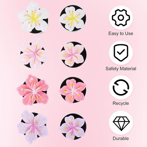 8 Pcs Flower Air Freshener Car Clips - Long Lasting Fragrance & Cute Flower Decor - Easy Car Vent Clips for Women in Saudi Arabia