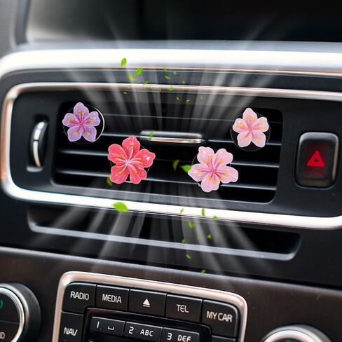 8 Pcs Flower Air Freshener Car Clips - Long Lasting Fragrance & Cute Flower Decor - Easy Car Vent Clips for Women in Saudi Arabia