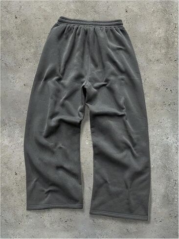 GORGLITTER Men's Baggy Sweatpants Wide Leg Drawstring Y2k Barrel Track Pants with Pockets in Saudi Arabia