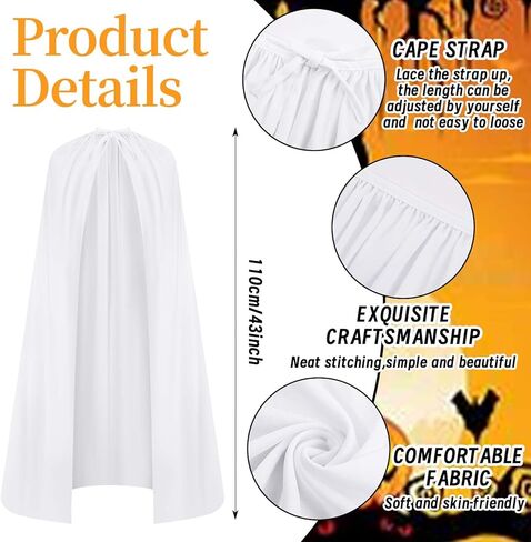Halloween Ghost Dog Costume for Women with White Cape, Ear Headband, Pink Collar & Pumpkin Nose, Ideal for Halloween Parties, Cosplay, Role Play in Saudi Arabia