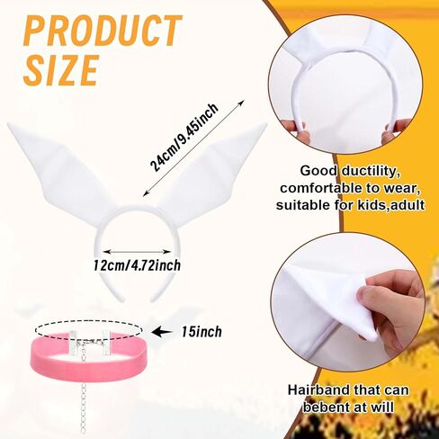Halloween Ghost Dog Costume for Women with White Cape, Ear Headband, Pink Collar & Pumpkin Nose, Ideal for Halloween Parties, Cosplay, Role Play in Saudi Arabia
