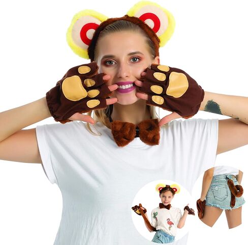 Spooktacular Creations Halloween Lion Accessories Set with Headband Ears and Tail, Lion Dalmatian Monkey Animal Costume Set in Saudi Arabia