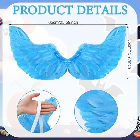 4 Pcs Halloween Blue Macaw Costume Blue Bird Parrot Cosplay Accessories with Feather Wings Felt Parrot Hat Feather Slap Bracelet Cuffs Sequin Fringe Skirt for Halloween Party in Saudi Arabia
