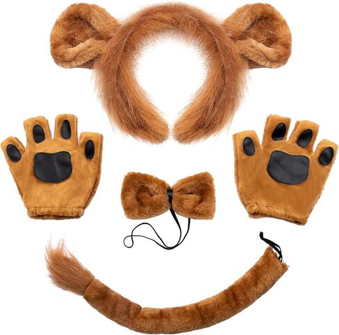 مجموعة إكسسوارات أسد الهالوين من Spooktacular Creations مع عصابة رأس وأذنين وذيل، مجموعة زي حيوان القرد الدلماسي الأسد in Saudi Arabia