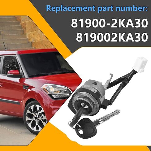 Ignition Lock Cylinder Switch, Compatible with Kia Soul 2010 2011 2012 2013#Replace 81900-2KA30 819002KA30 Ignition Lock Assembly with 2 Keys in Saudi Arabia