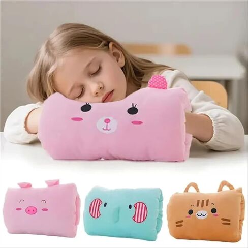 Kids Cartoon Hand Pillow Hand Warmer Nap Weak Hero Class 1 Arm Pillow Suho Non Electrical Travel Essentials(Light Pink) in Saudi Arabia