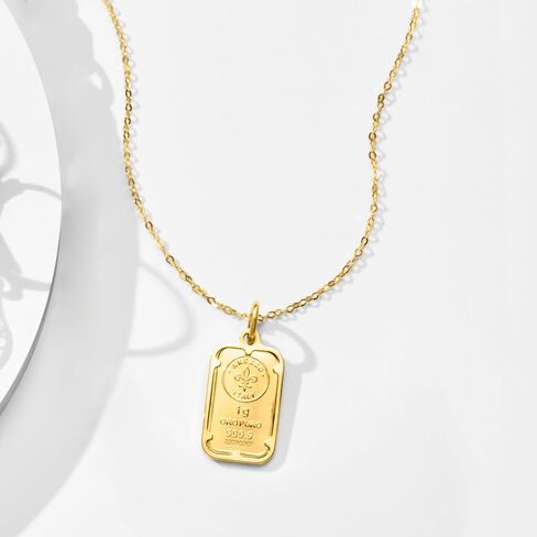 Ross-Simons Italian 24kt Yellow Gold Fleur-De-Lis 1-Gram Ingot Pendant Necklace With 14kt Yellow Gold Frame in Saudi Arabia