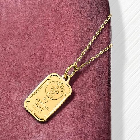 Ross-Simons Italian 24kt Yellow Gold Fleur-De-Lis 1-Gram Ingot Pendant Necklace With 14kt Yellow Gold Frame in Saudi Arabia