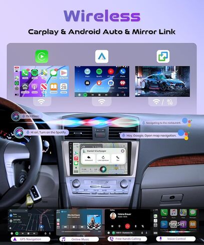 8Core 8G 128G Radio for Toyota Camry 2006-2011, Rimoody Android 13 Car Stereo 9 Inch with Wireless Carplay Android Auto GPS 4G-WiFi Bluetooth 5.0 FM/AM/RDS DSP-36 Mirror Link Backup Camera in Saudi Arabia